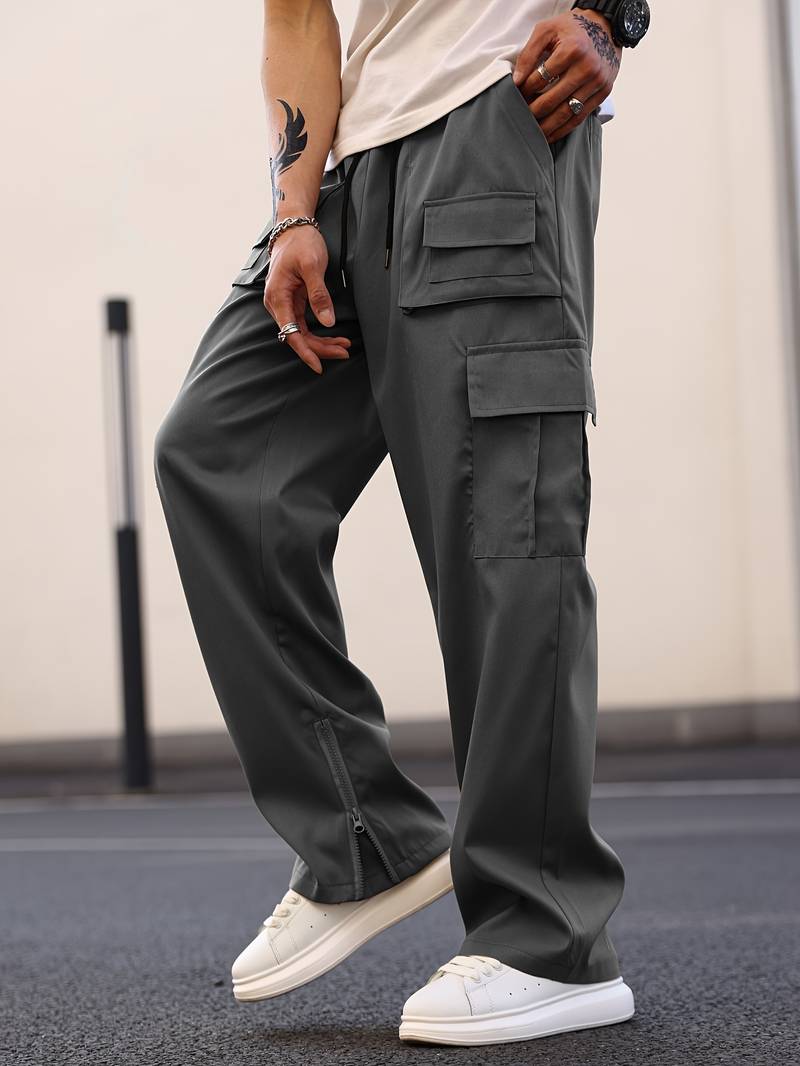 Callista – pantalon cargo coupe droite avec plusieurs poches pour homme
