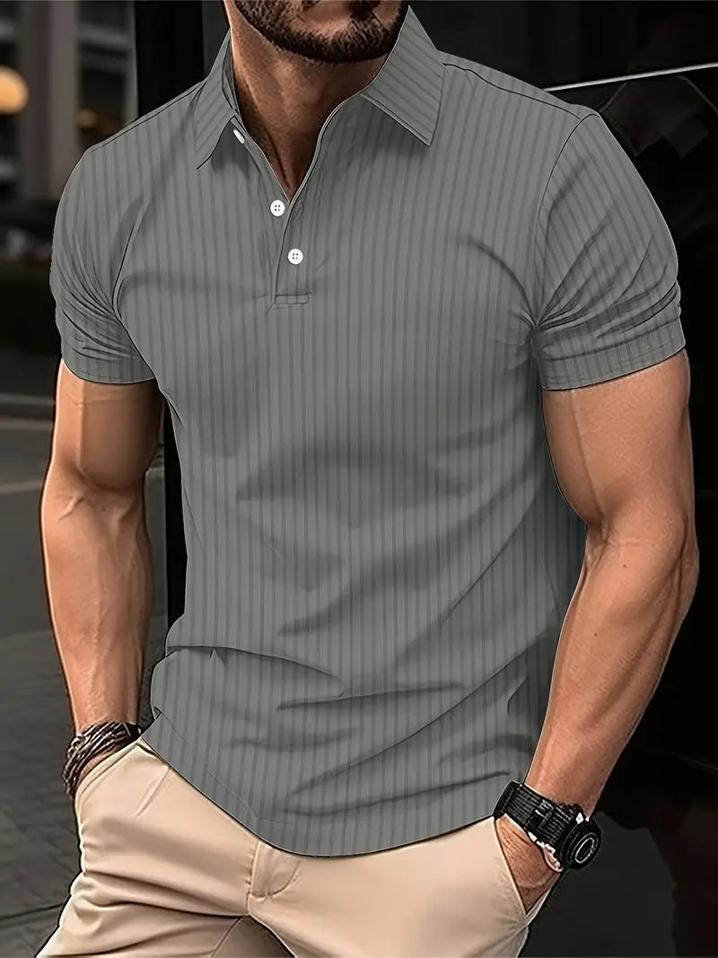 Alessio – chemise décontractée à manches courtes côtelée pour homme