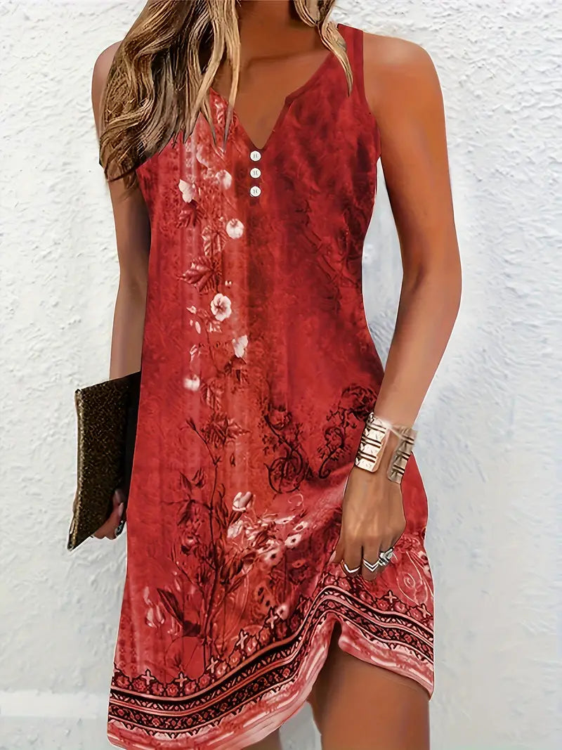 Alicia - Robe d'été sans manches à motif floral