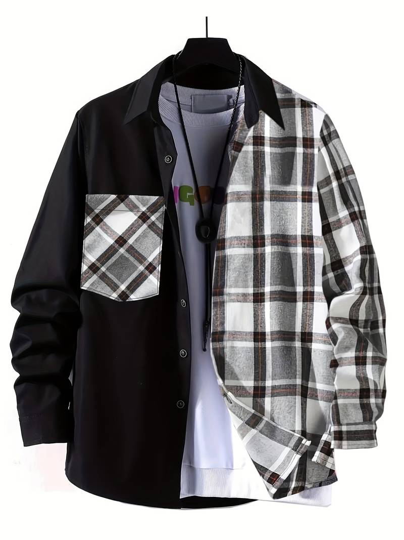 Alexander – chemise fine à manches longues et blocs de couleurs