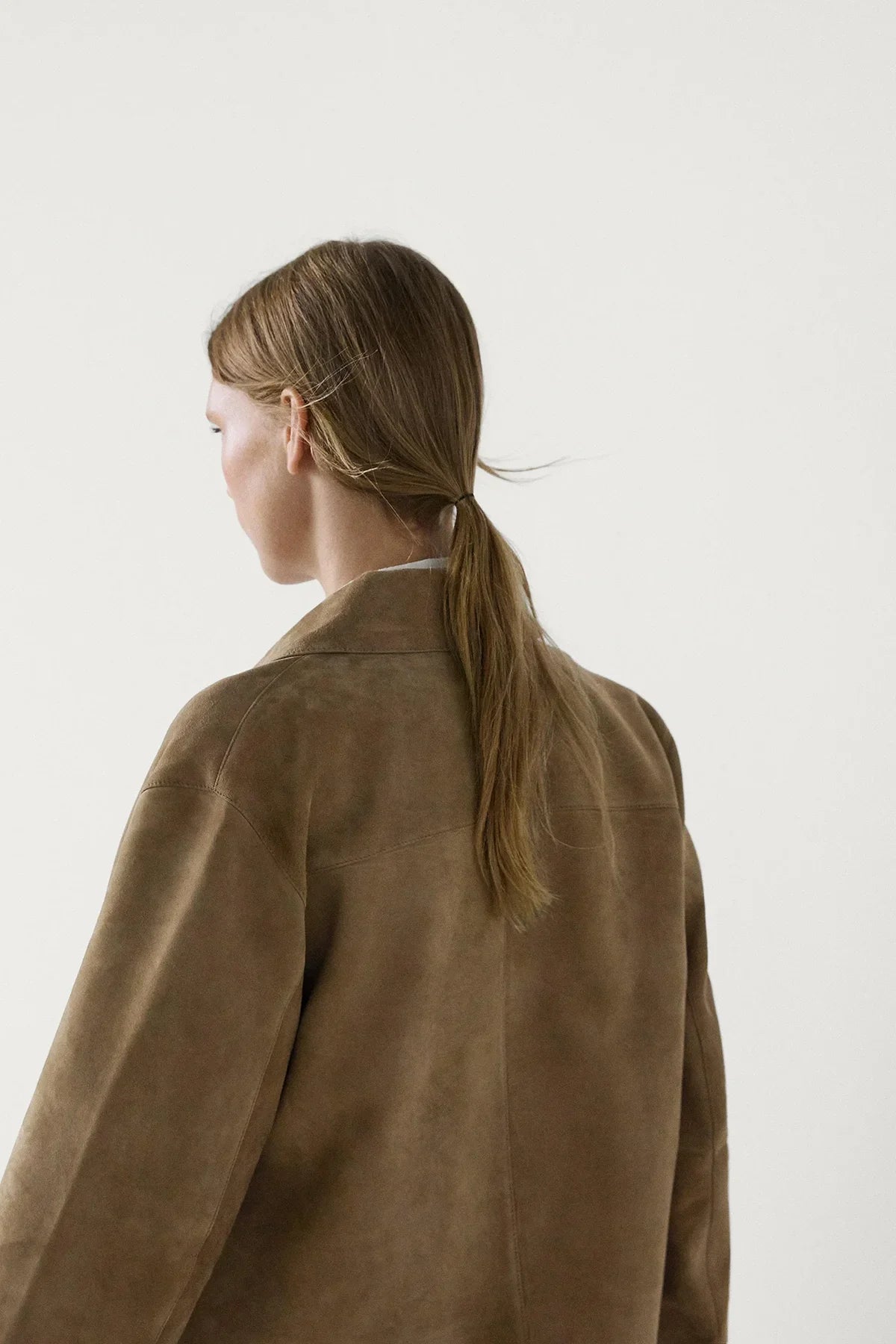 Veste en daim fendu avec poche