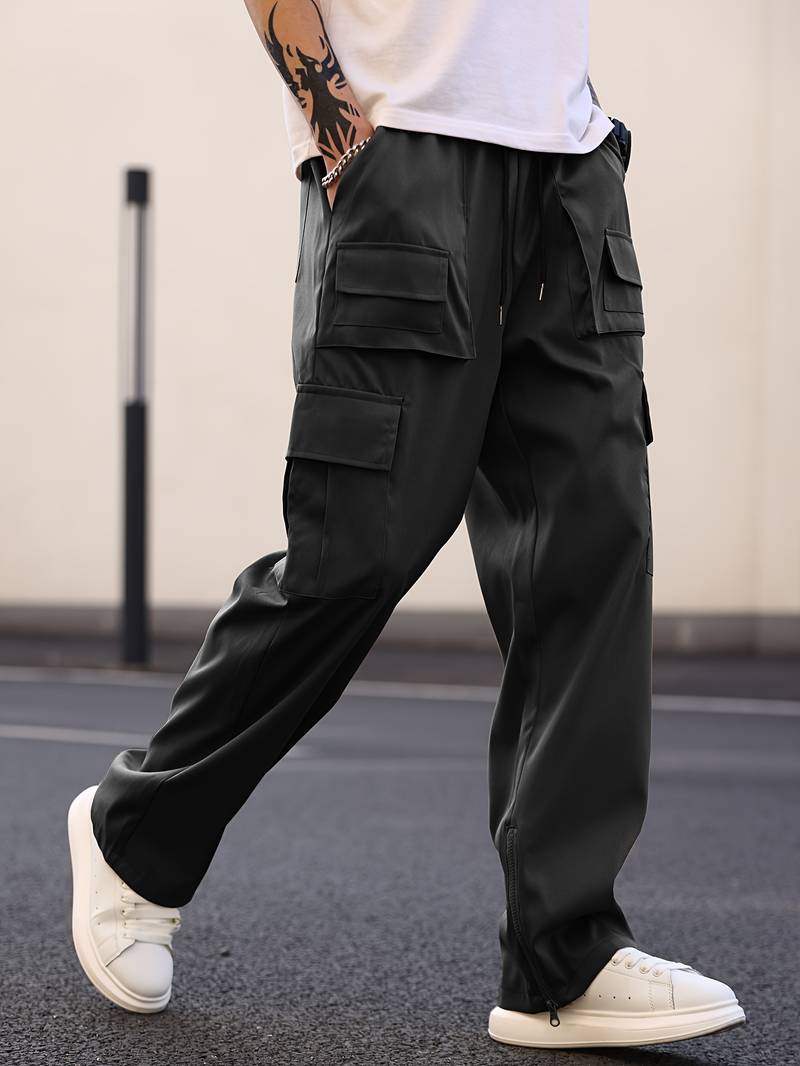 Callista – pantalon cargo coupe droite avec plusieurs poches pour homme