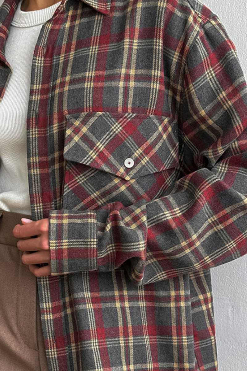 Chemise à carreaux vintage ample et décontractée