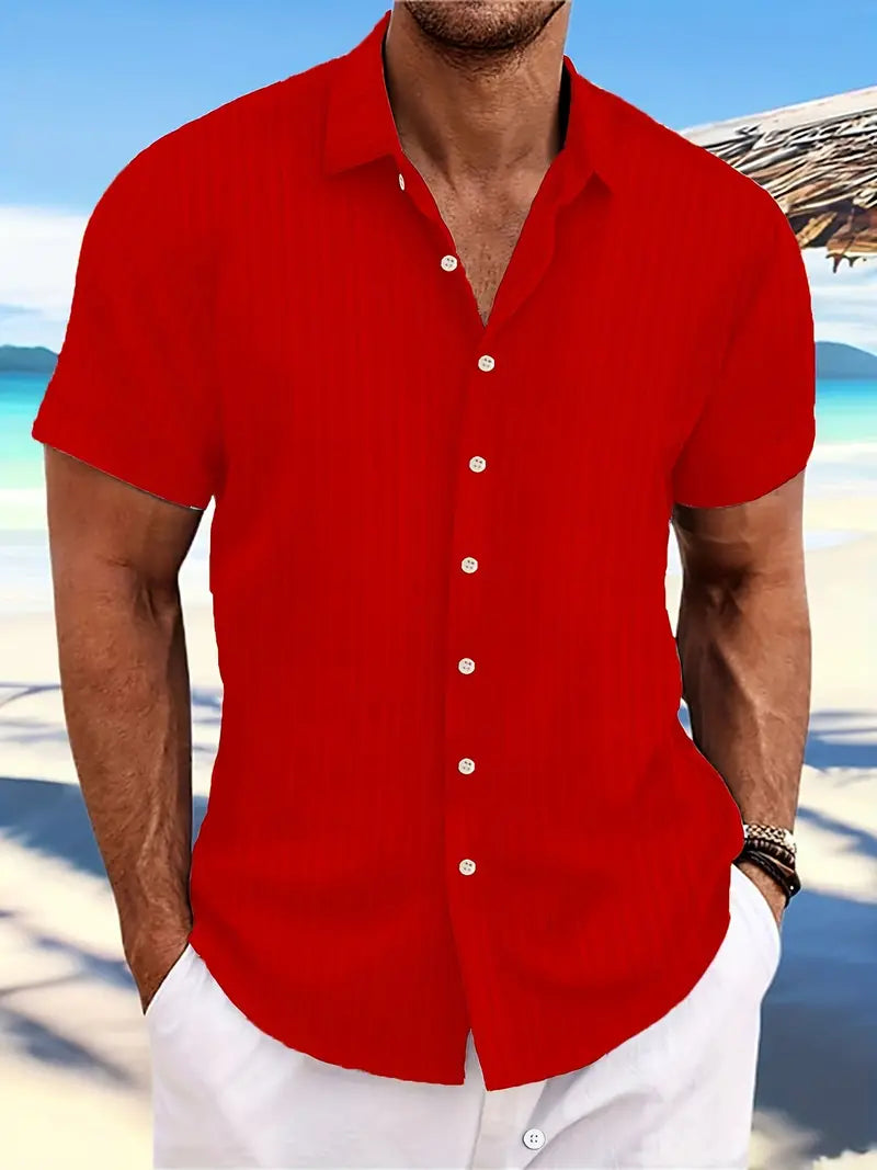 Alexander – chemise décontractée, respirante, à manches courtes avec un motif à rayures amples