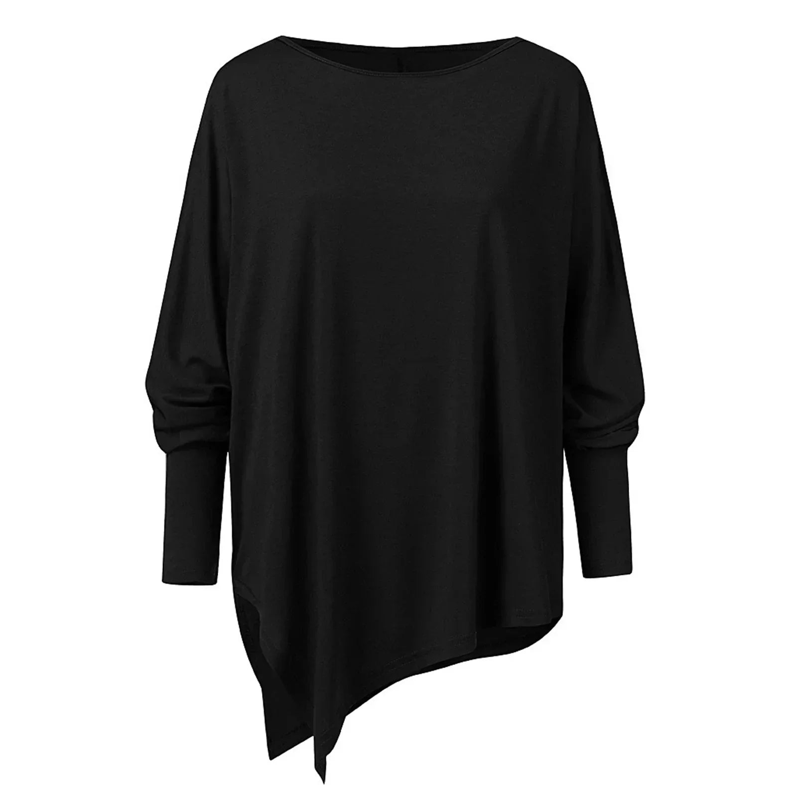 Bellachicha - Elegante asymmetrische Bluse mit lockerer Passform | Minimalistische schwarze asymmetrische Bluse