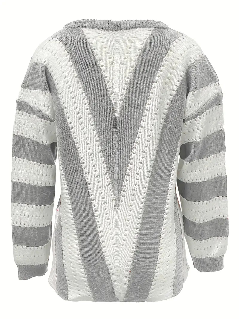Grace – pull rayé col V