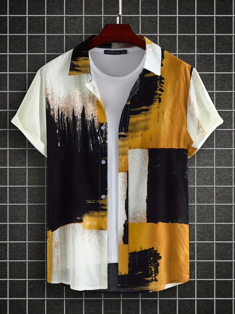 William – chemise décontractée à manches courtes avec divers motifs pour homme