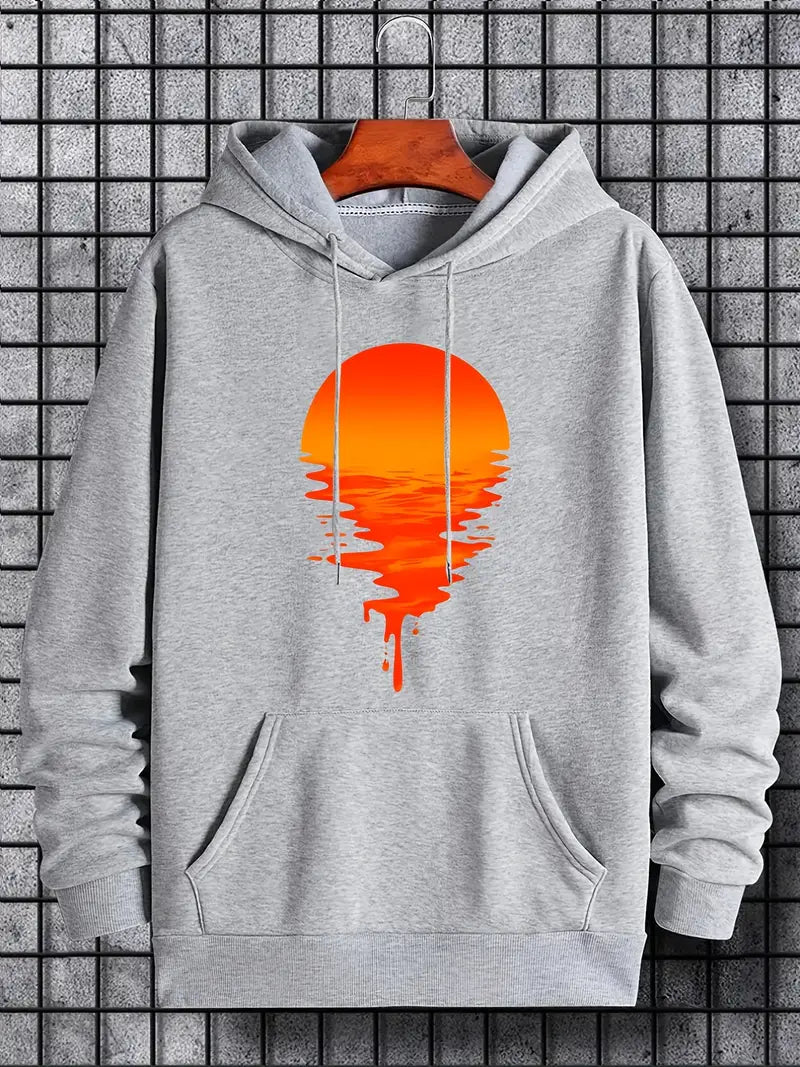 Robert - Sweat à capuche imprimé coucher de soleil pour homme
