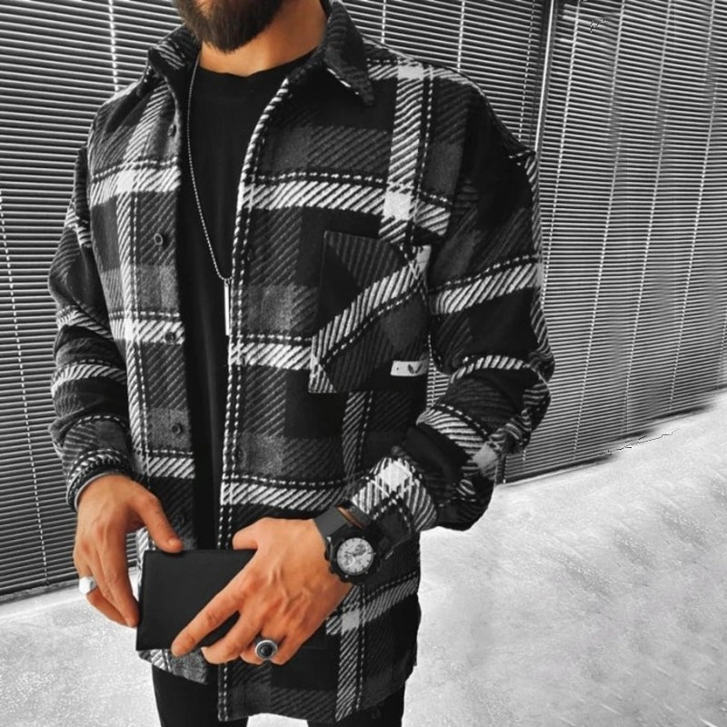 Oliver – Veste texturée décontractée à carreaux