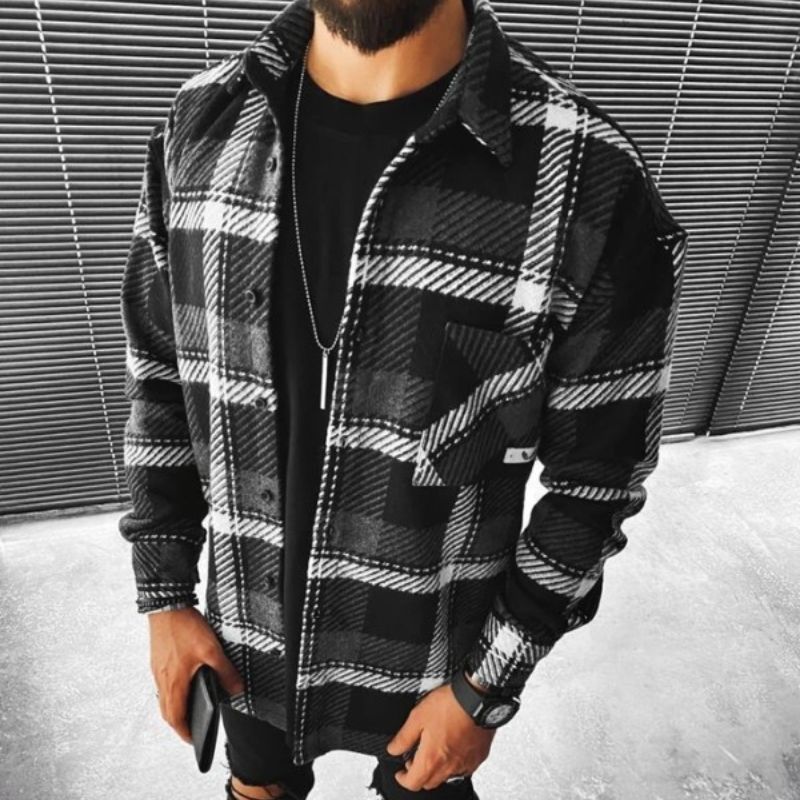 Oliver – Veste texturée décontractée à carreaux