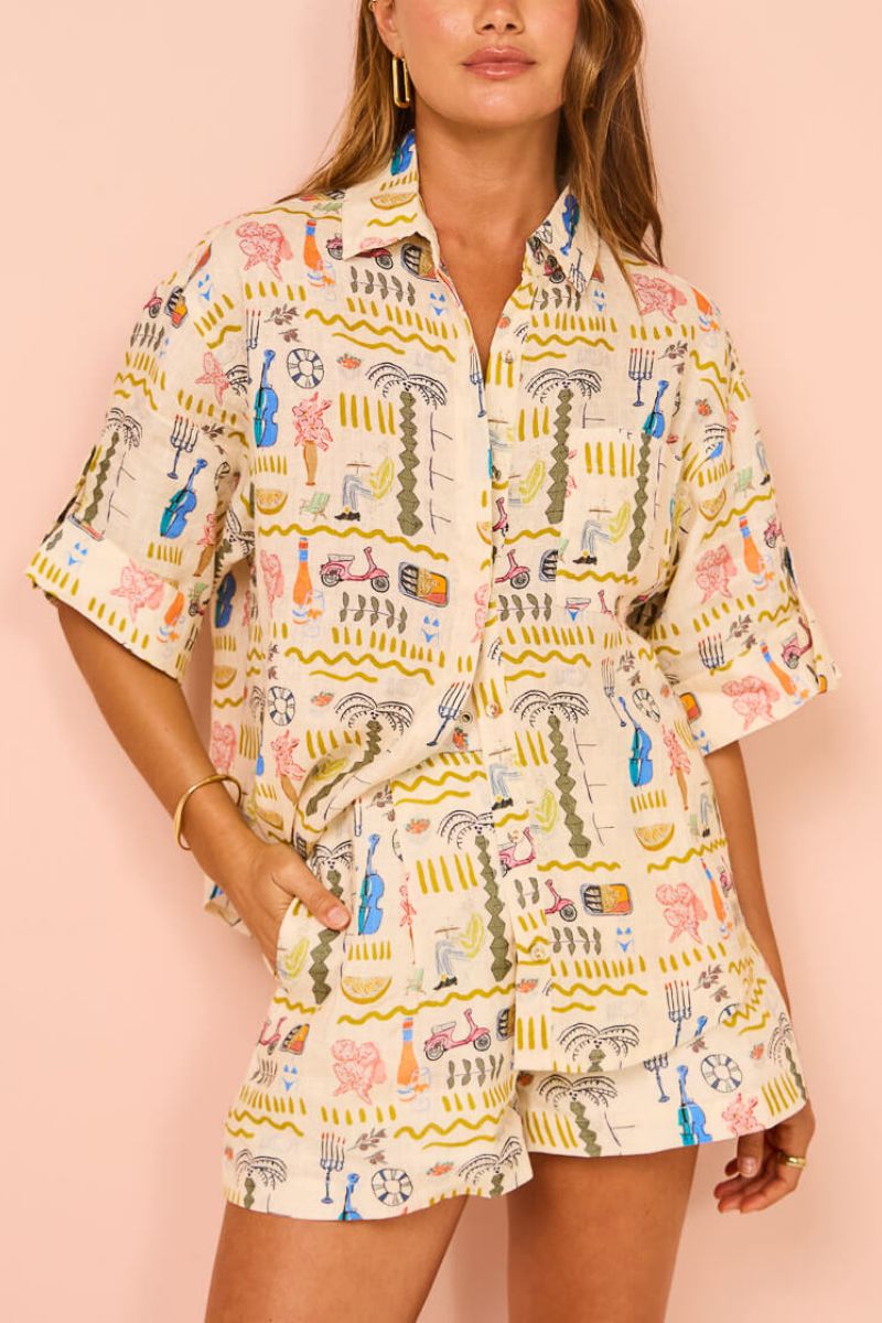 Ensemble short ample décontracté imprimé