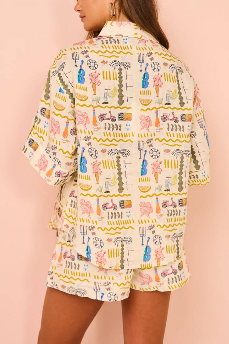 Ensemble short ample décontracté imprimé