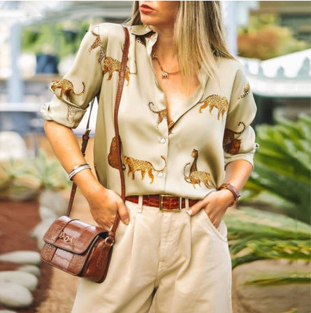 Bellachicha | Classy Leopard Revers Damenbluse