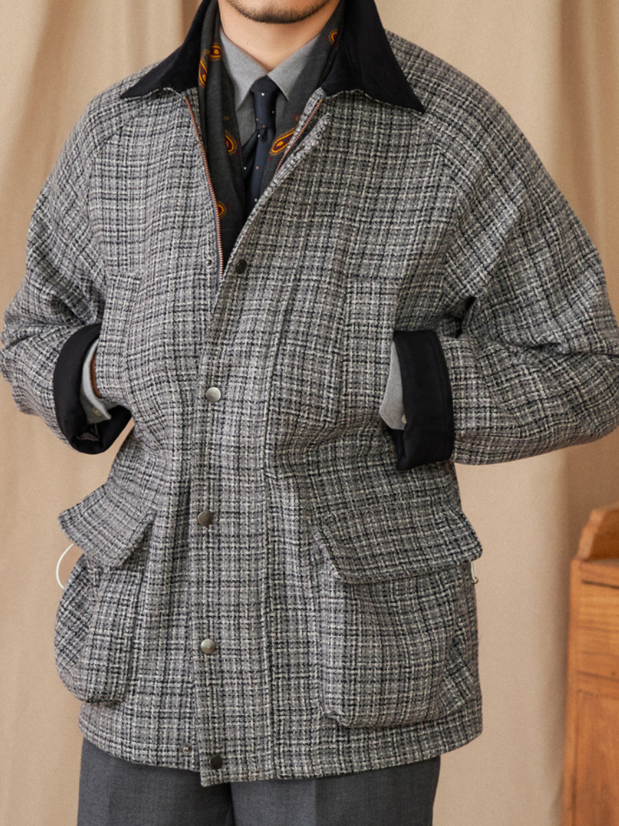 Bellachicha Hahnentritt-Woll-Feldjacke