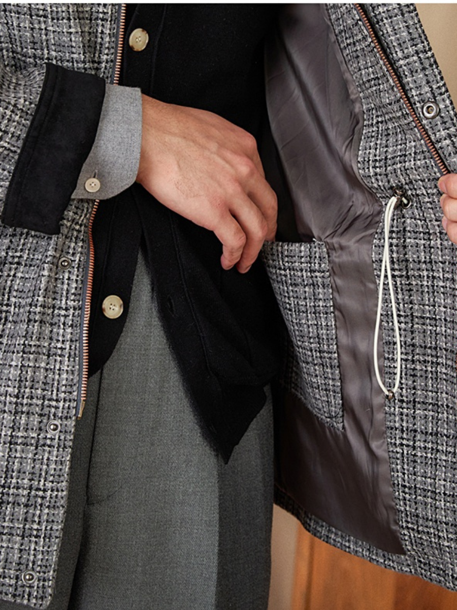 Bellachicha Hahnentritt-Woll-Feldjacke