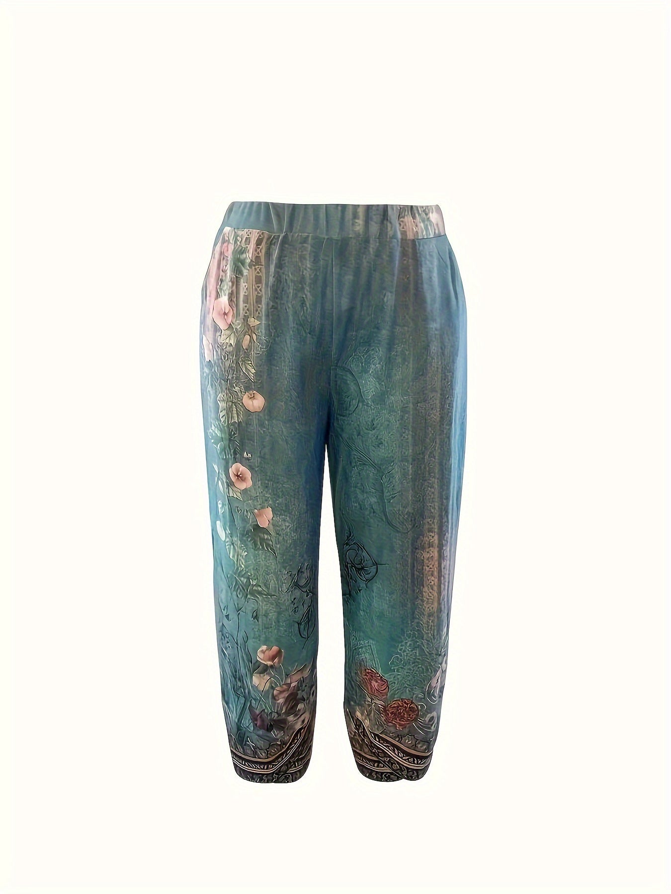 Keaton | Pantalon femme à imprimé floral | Vert