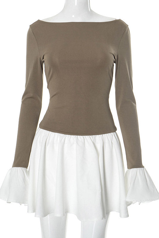 Candice – Mini robe en maille à manches ballon