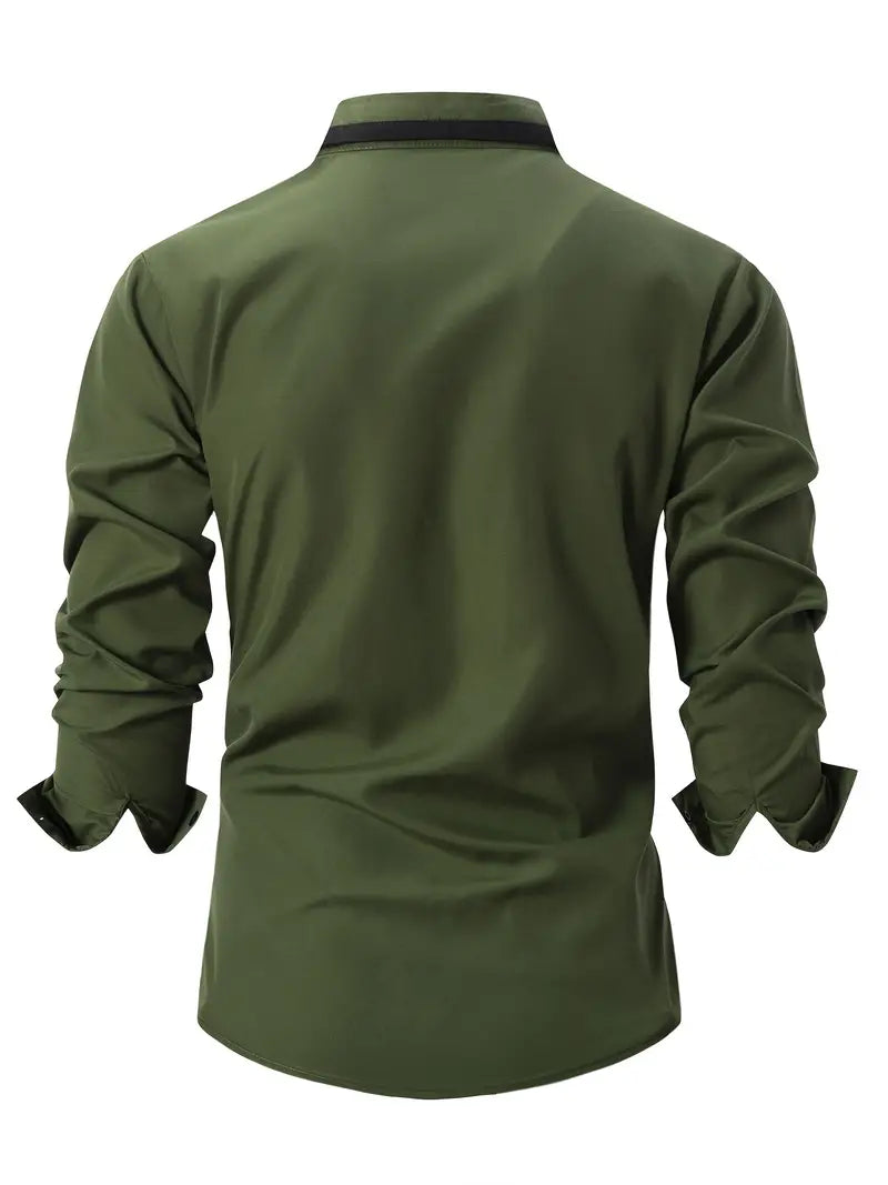 Andrew – chemise à manches longues color-block pour homme