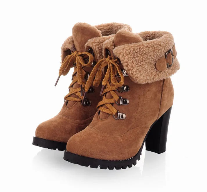 Bottes d'hiver à talons pour femmes – élégantes et chaudes