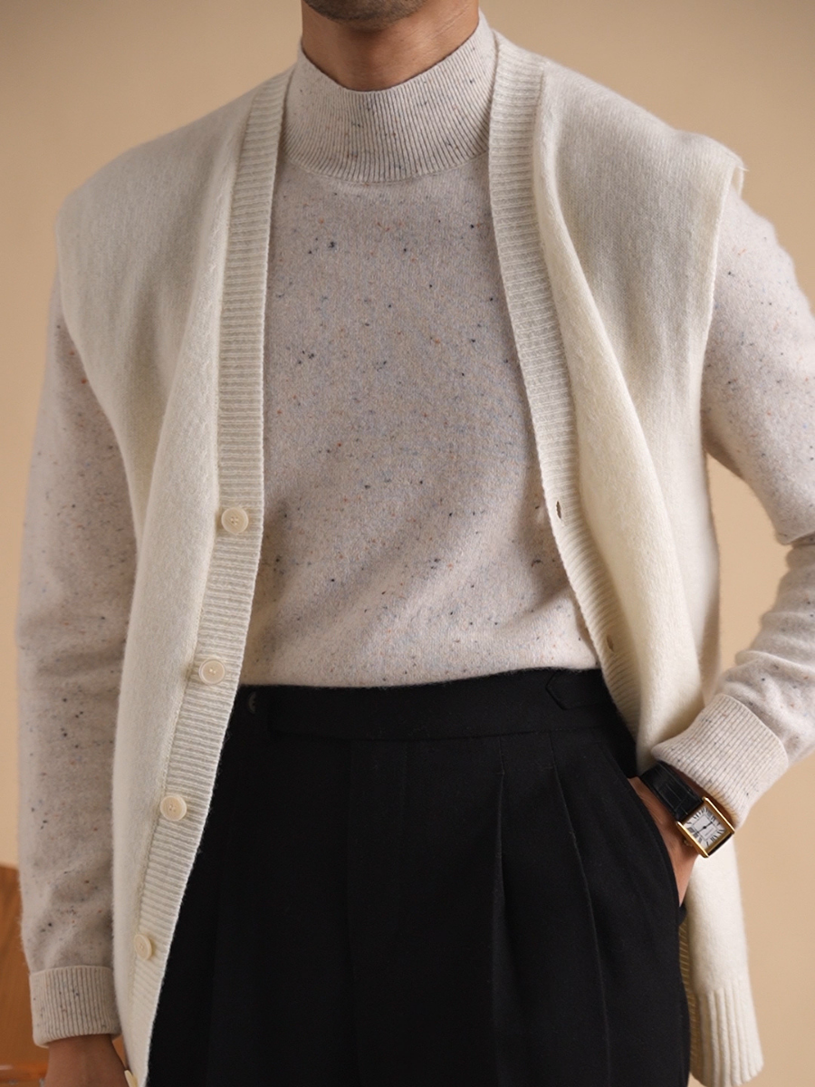 Pull à col montant en laine mélangée Bellachicha