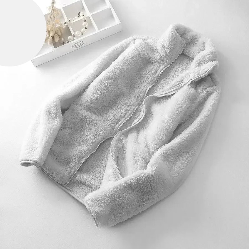 Veste douce et moelleuse avec fermeture éclair, gilet polaire