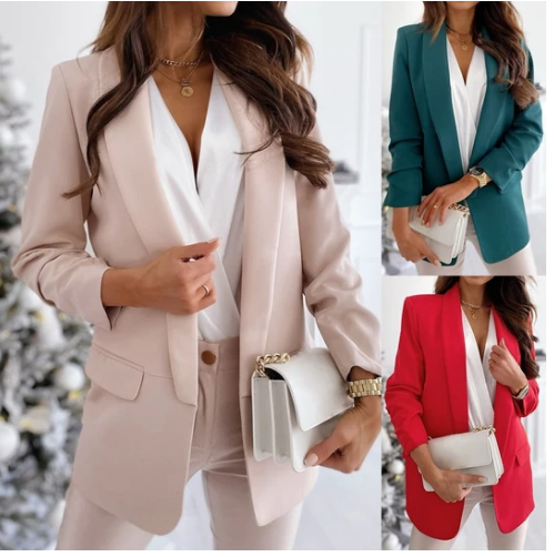 Pauline | Langärmeliger zweireihiger bedruckter blazer