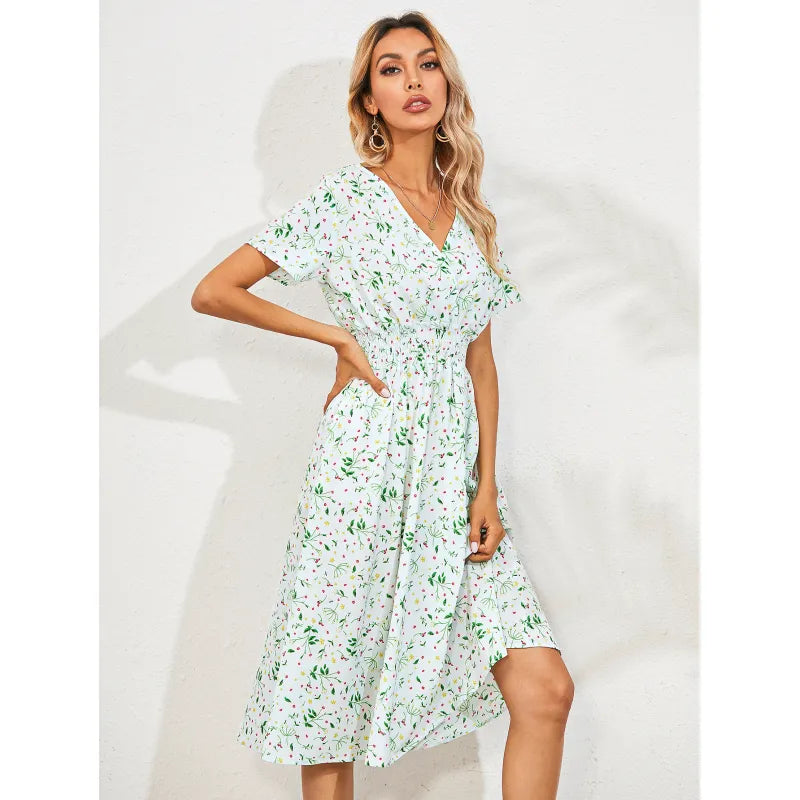 Marion - Elegantes Sommerkleid mit Blumendruck