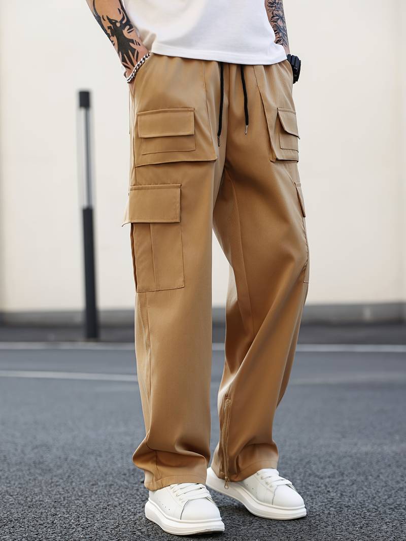 Callista – pantalon cargo coupe droite avec plusieurs poches pour homme