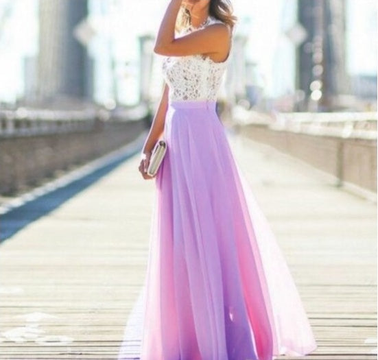 Lucía - Robe longue en dentelle florale