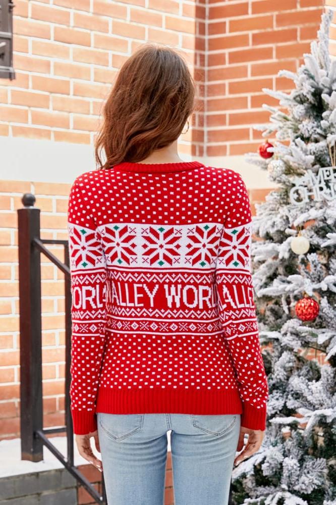 Pull tricoté avec broderie de dessin animé