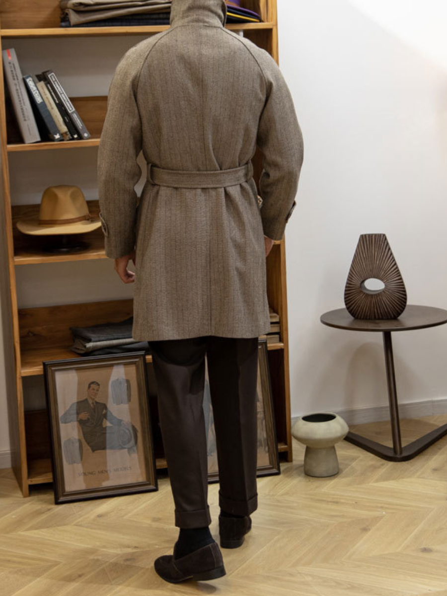 Herringbone Balmacaan Übermantel für Herren