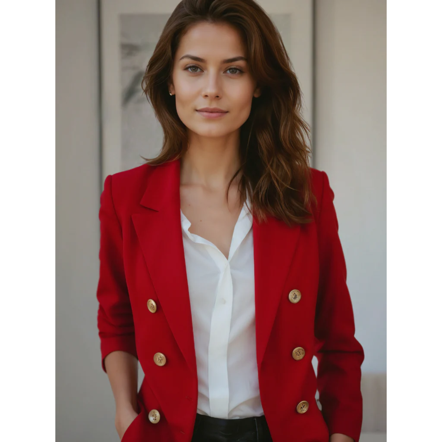 Valence | Blazer de luxe élégant en coton pour femme
