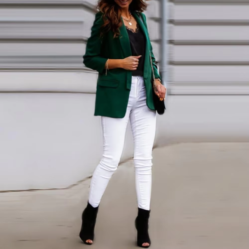 Blazer chic à manches longues pour femme - parfait pour toutes les occasions