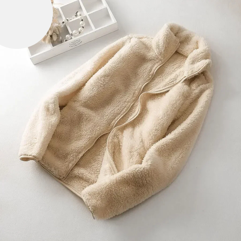 Veste douce et moelleuse avec fermeture éclair, gilet polaire