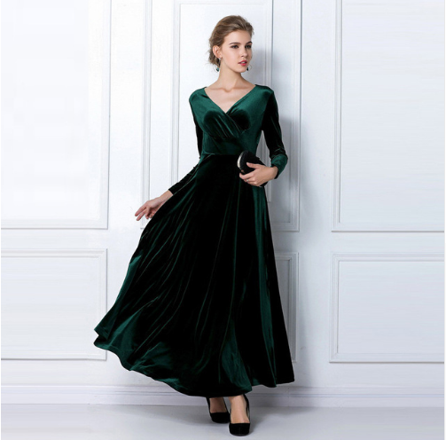 Stuttgart | Robe chic et glamour avec col en V épais