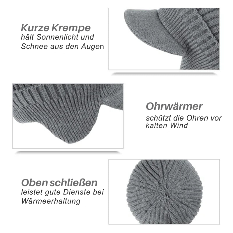 WinterWool - Bonnet tricoté avec cache-oreilles