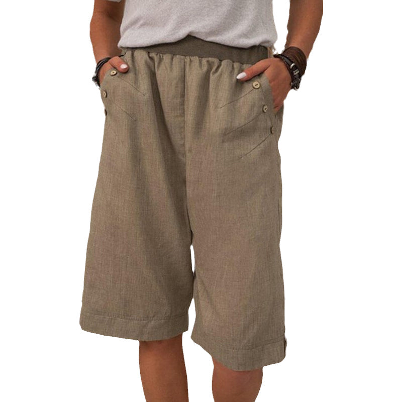 Pantalon décontracté uni pour femme
