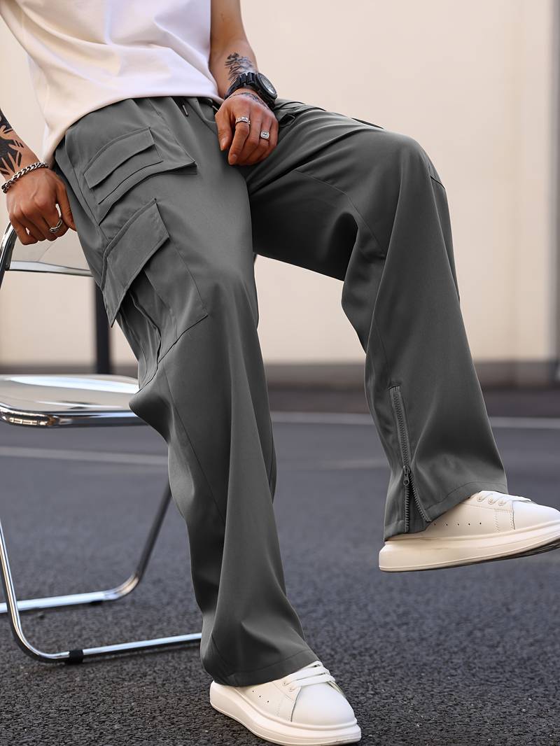 Callista – pantalon cargo coupe droite avec plusieurs poches pour homme