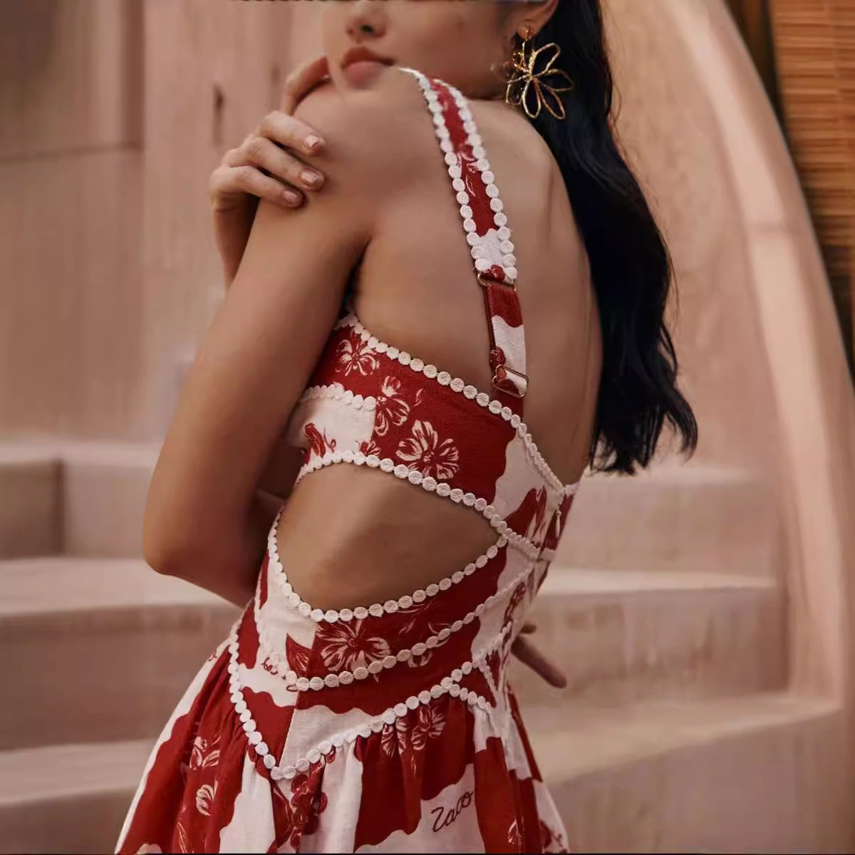 Paloma - mini-robe à bordure florale