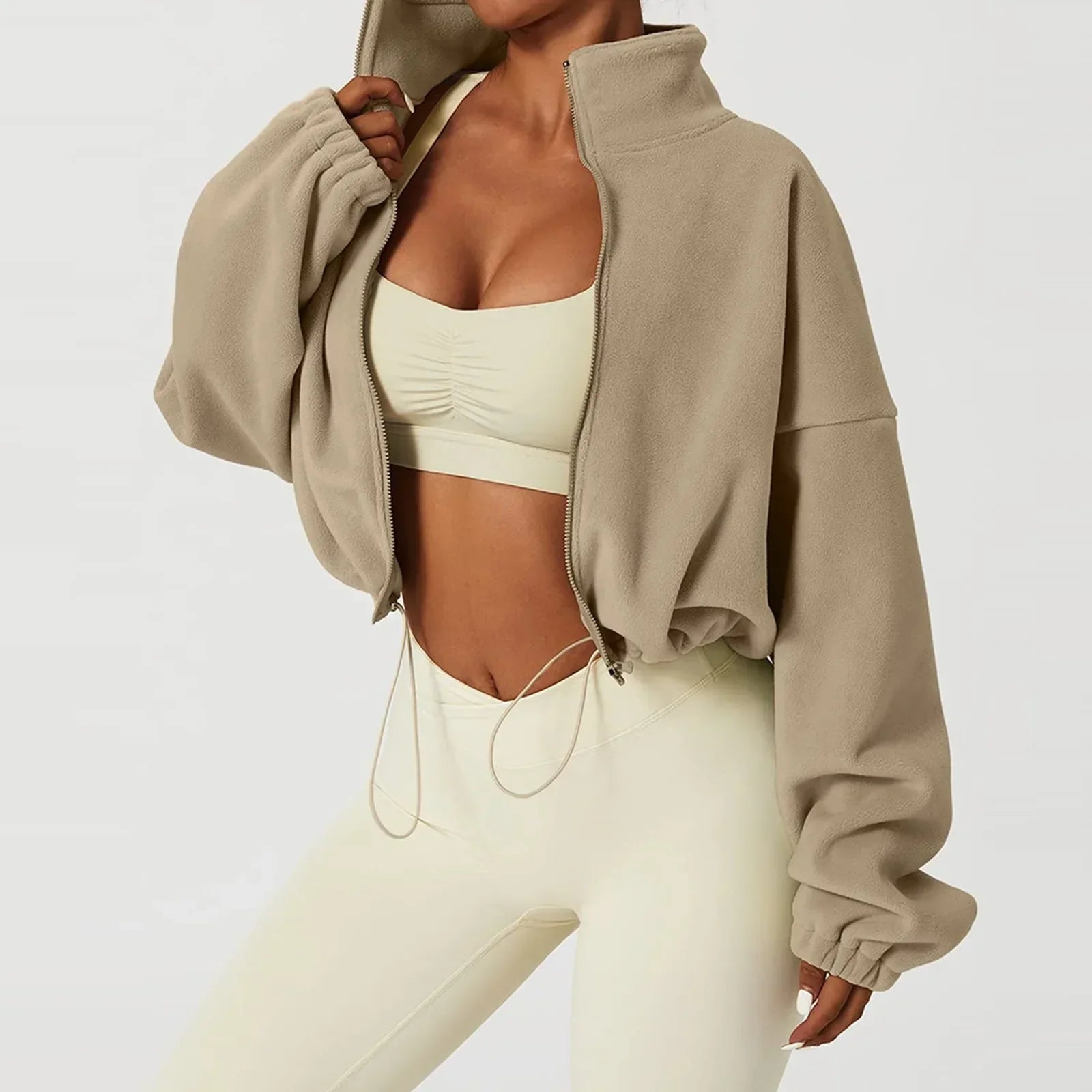 Gekürzte Fleece Jacke