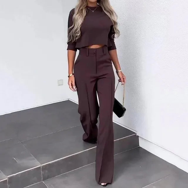 Elegantes, bequemes, stylisches Herbst-Hosen-Set für Damen