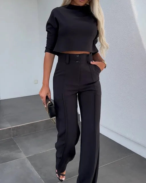 Elegantes, bequemes, stylisches Herbst-Hosen-Set für Damen