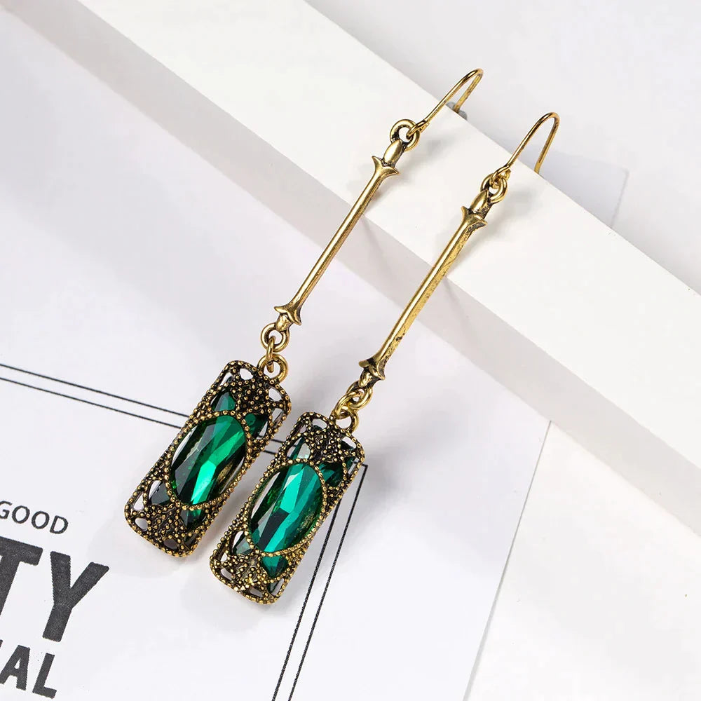 Boucles d'oreilles pendantes Green Lantern en or