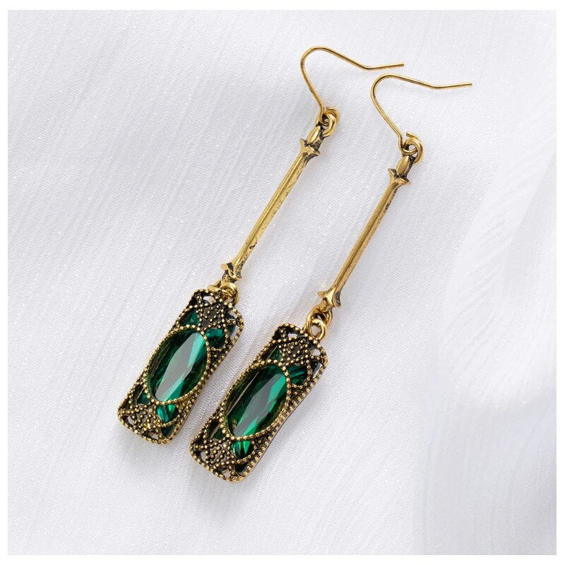 Boucles d'oreilles pendantes Green Lantern en or