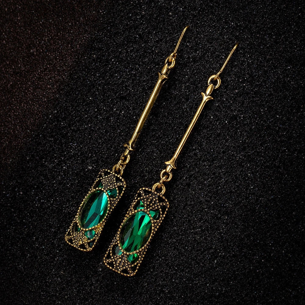 Boucles d'oreilles pendantes Green Lantern en or