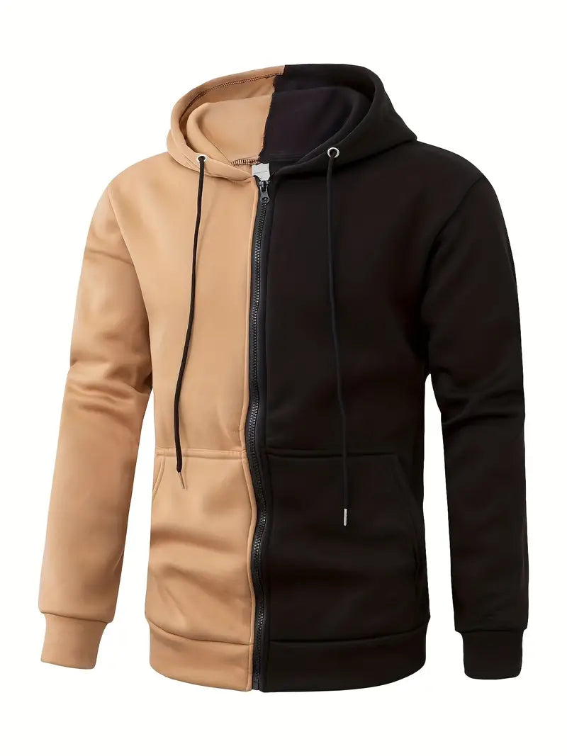 Declan – sweat à capuche zippé bicolore