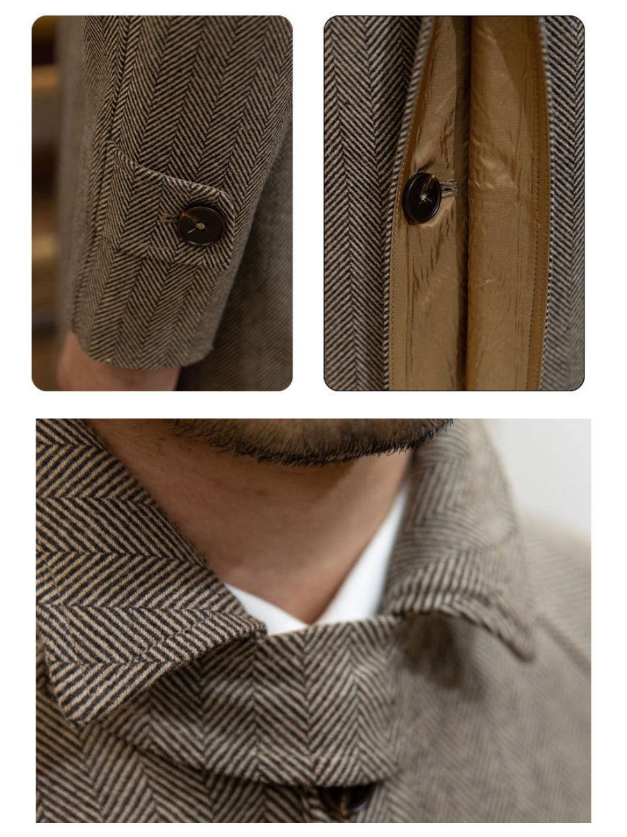 Herringbone Balmacaan Übermantel für Herren