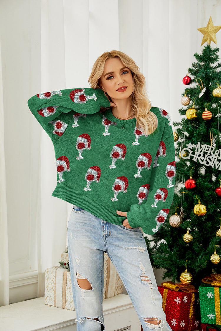 Pull de Noël à manches bouffantes