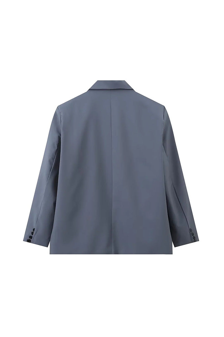 Übergroßer Blazer mit Seitenschlitz Stahlblau