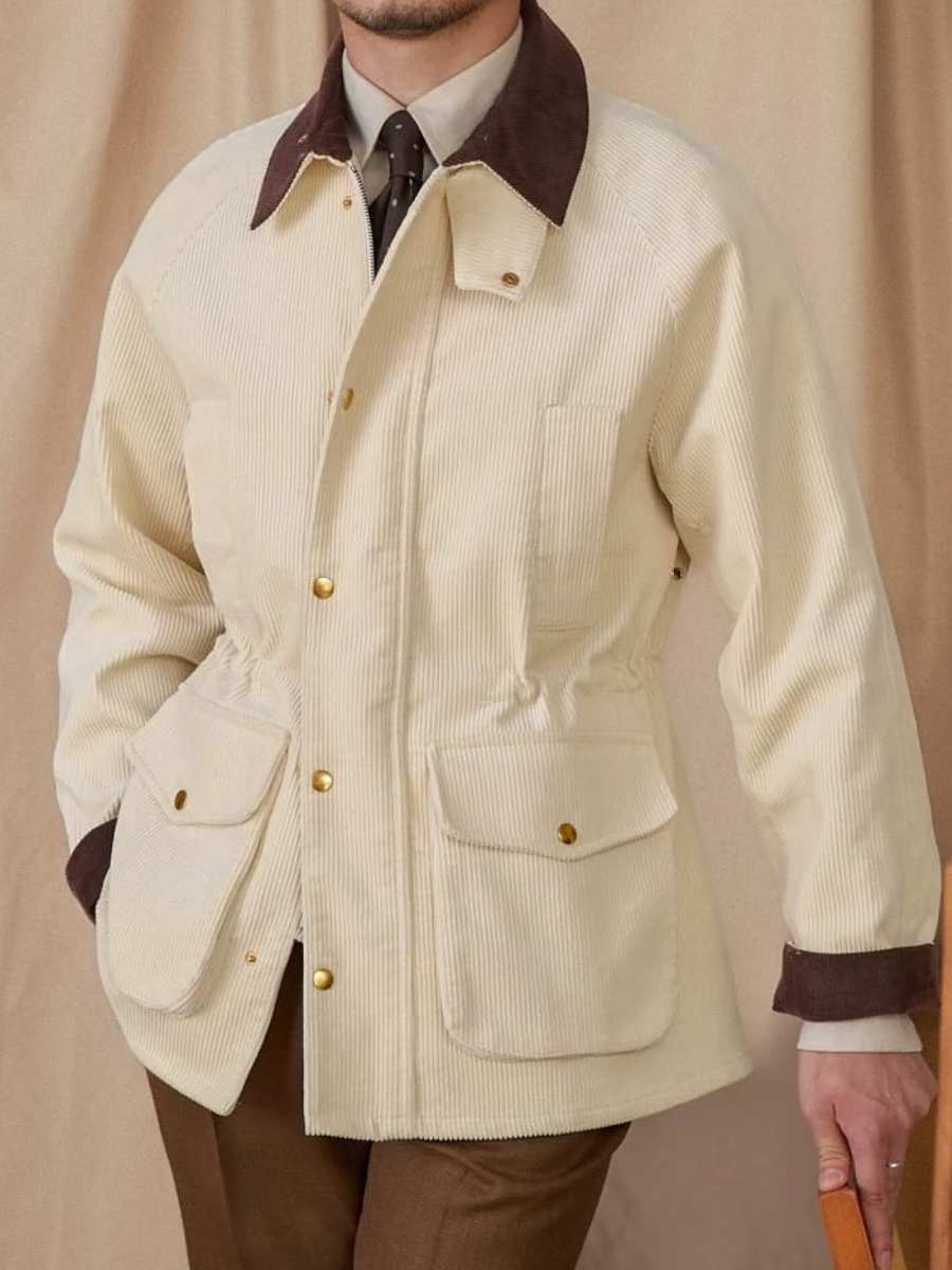 Retro Britische Cordkragenjacke für Herren